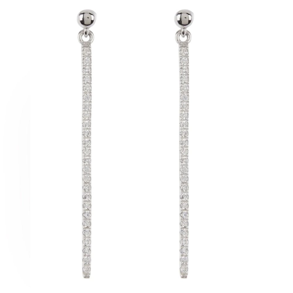 Adornia NWT Swarovski Crystal Drop Bar Earrings 
with Jewelry Box